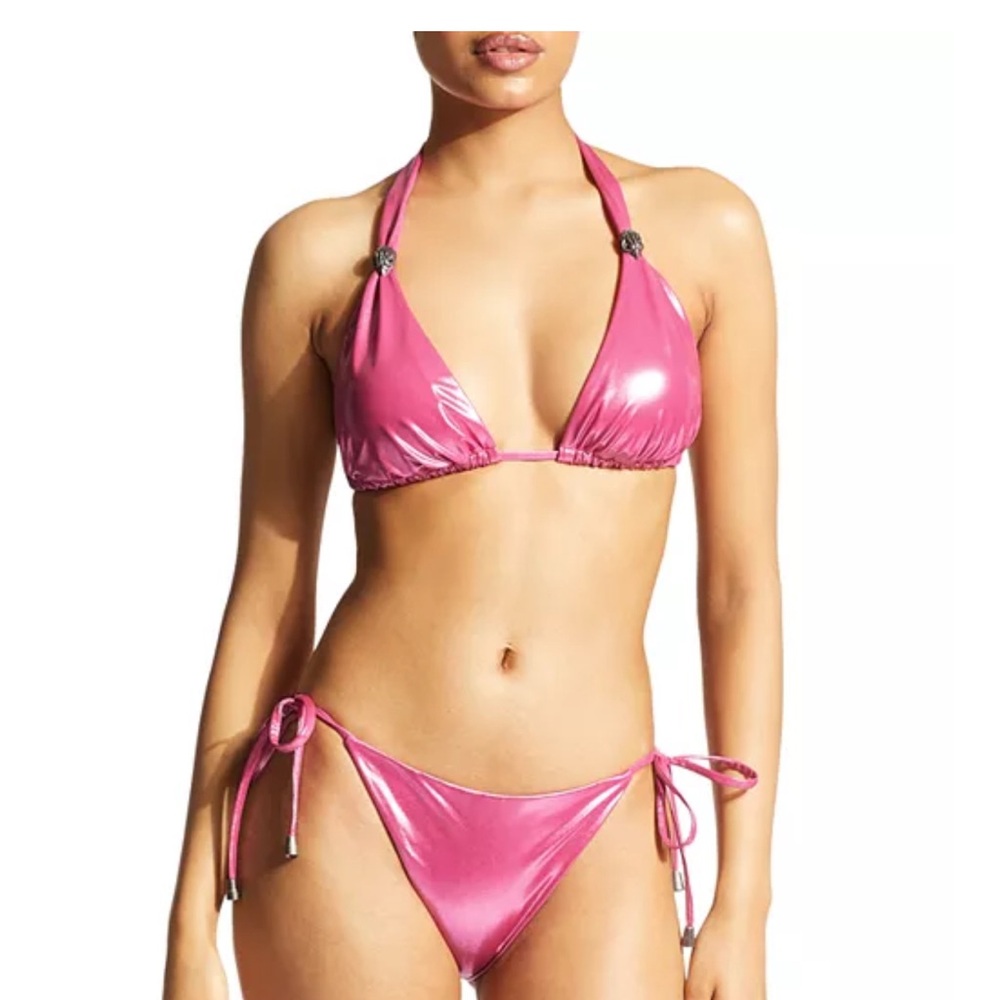 Kurt Geiger Metallic  Pink Bikini Set